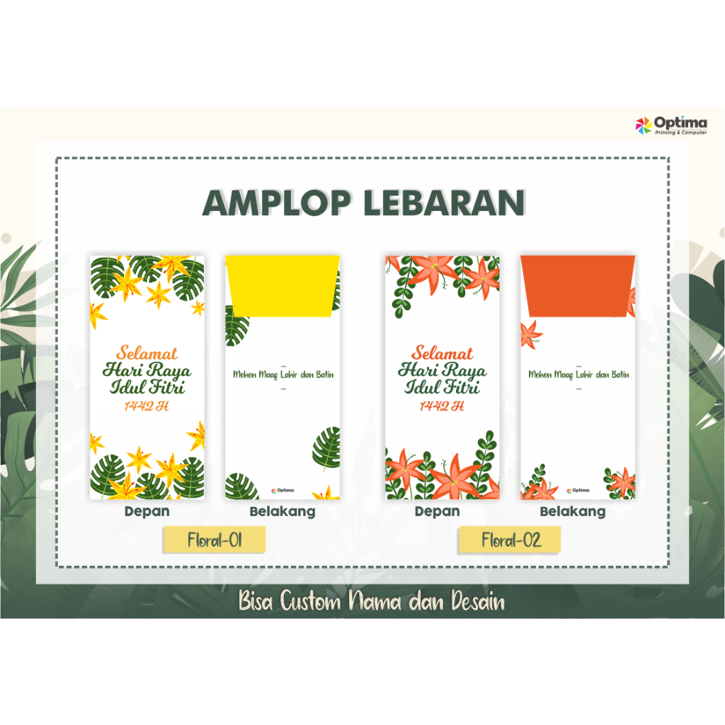 

Amplop Lebaran Custom Kekinian l Amplop Custom Nama Floral