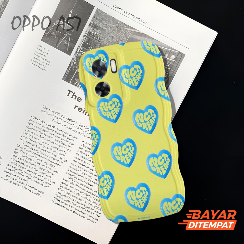 Case Gelombang OPPO A57 Motif Aesthetic Bahan Softcase silicon Lentur - Skin / Casing Handpone - Ces