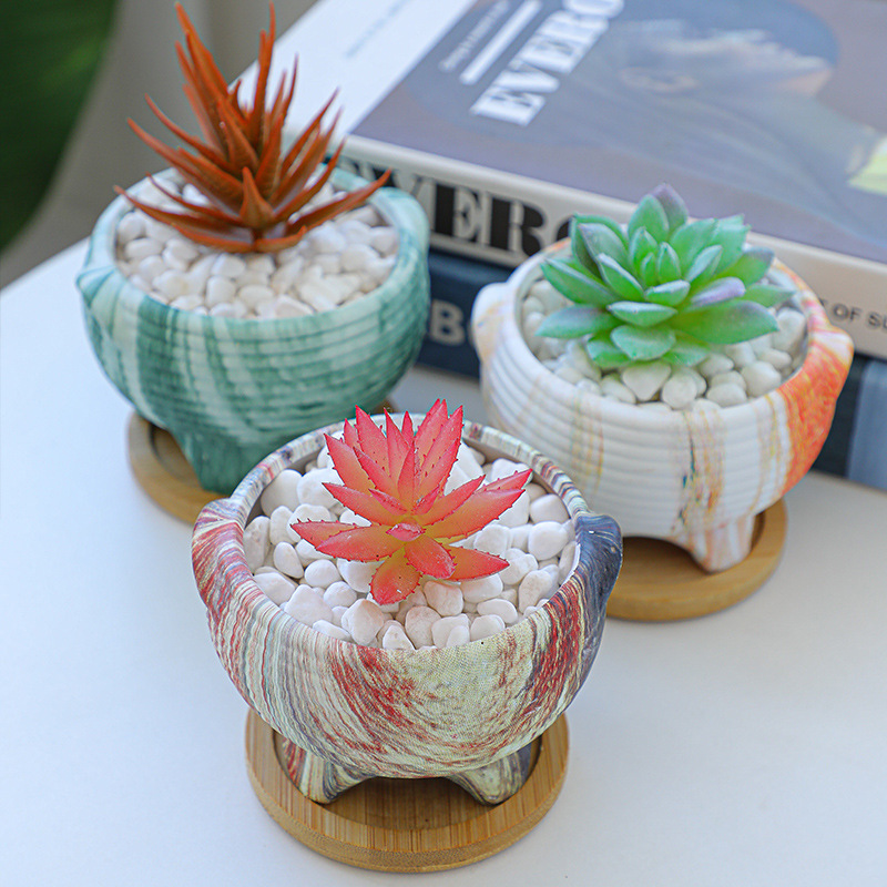 Pot Kembang Vas Bunga Marble Tie Day Pot Bunga Keramik Dekorasi