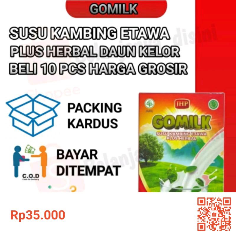 

gomilk 200g Susu Etawa Plus Herbal Daun Kelor Gurih dan nikmat tidak bau perengus