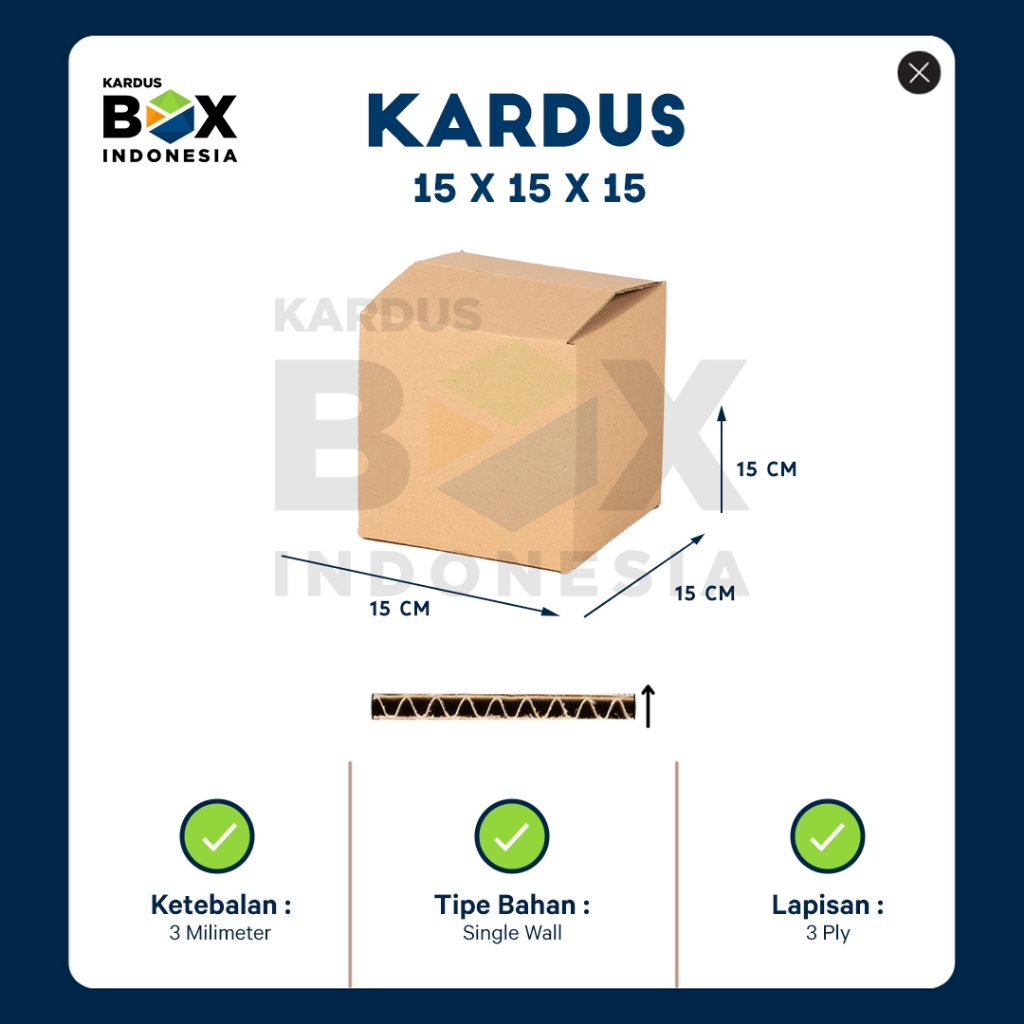 

Kardus Box Pindahan Karton Box 15cm x 15cm x 15cm Box Polos