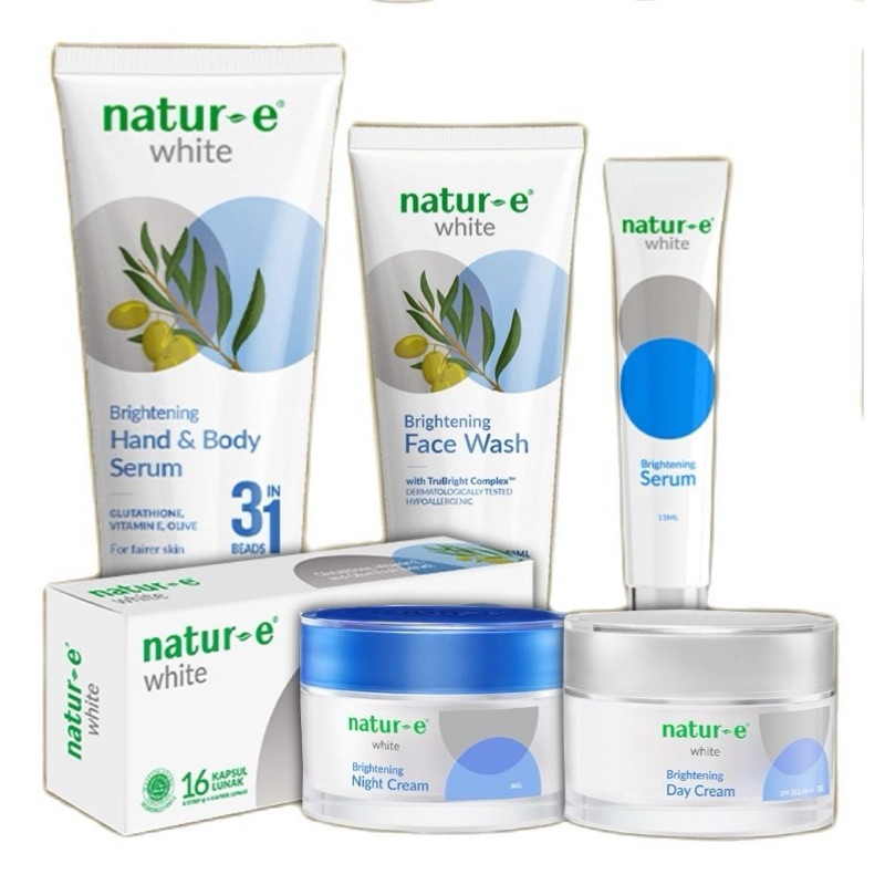 NATUR-E White Series || Day Cream 30g || Night Cream 30g || Serum 15ml
