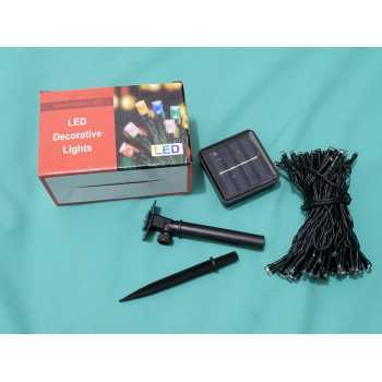 visalux vcd1007 Lampu Natal Solar Panel Warna Warni 100LED RGB outdoor