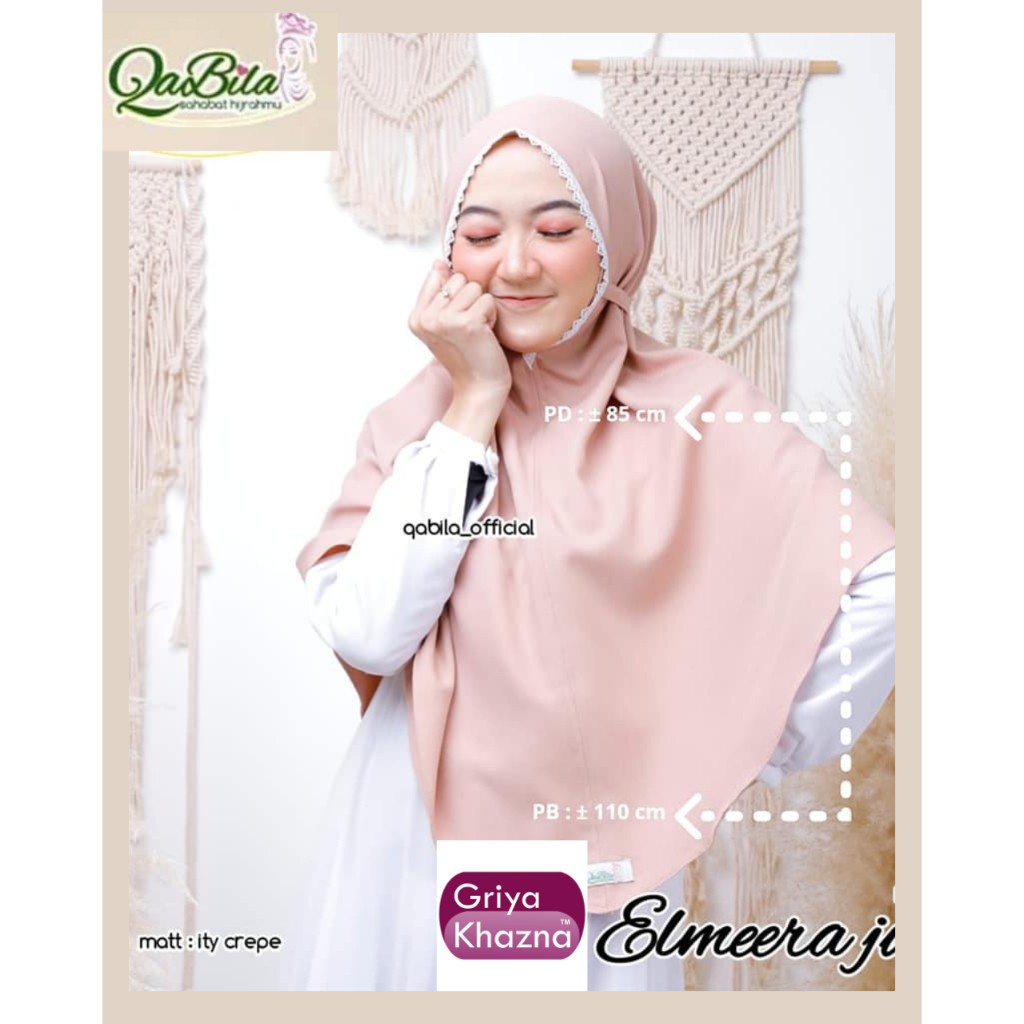 Kerudung Jilbab Daily Dewasa Bergo Elmeera Jumbo By Qabila
