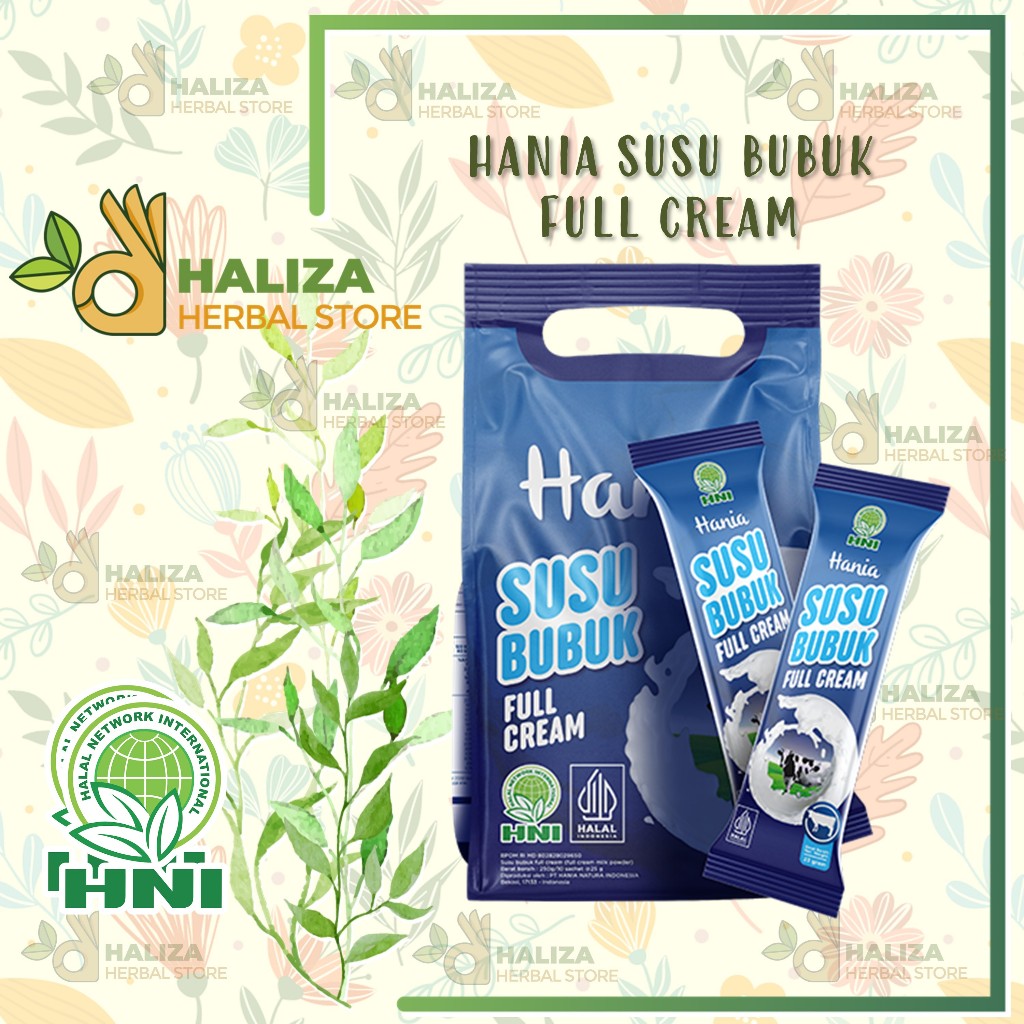 

HANIA SUSU BUBUK FULL CREAM | Susu Sapi Murni HNI HPAI Menguatkan tulang dan gigi | ISI 10 SACHET