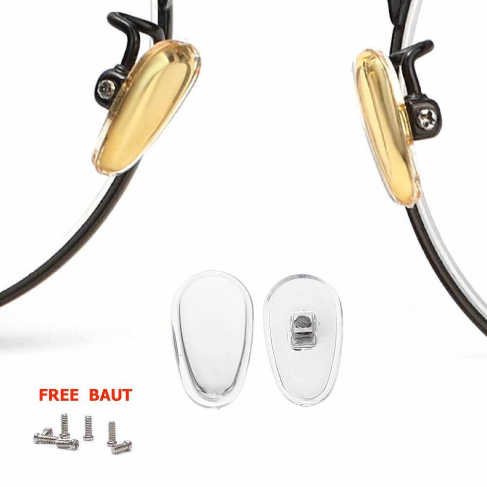 1 Pasang Nose pad [ Silver ] Kacamata Free Baut Penyangga Hidung Pencegah Turun - Non Slip Silicone 