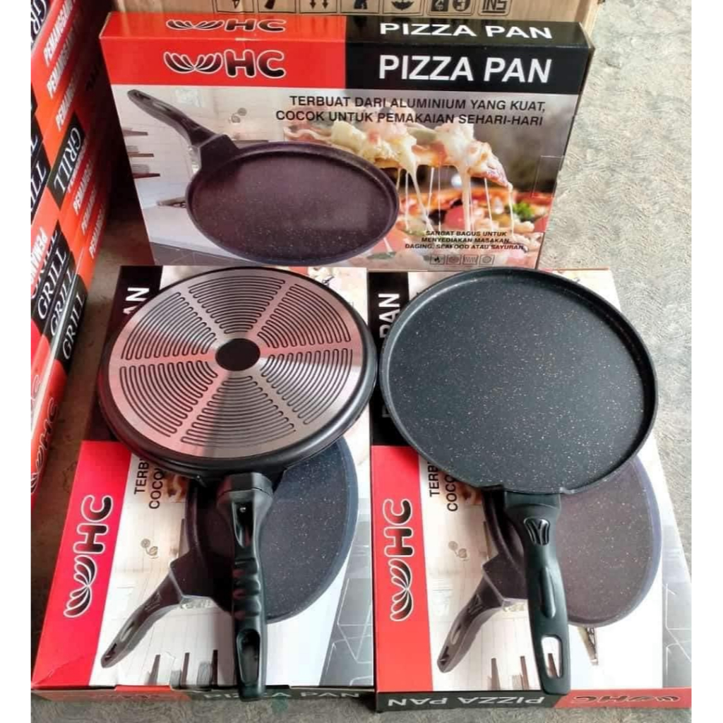 PIZZA GRILL PAN/ ROUND PAN HC/ PIZZA GRILL PAN HC/ PANGGANGAN ANTI LENGKET DATAR/ BBQ GRILL PAN TEFL