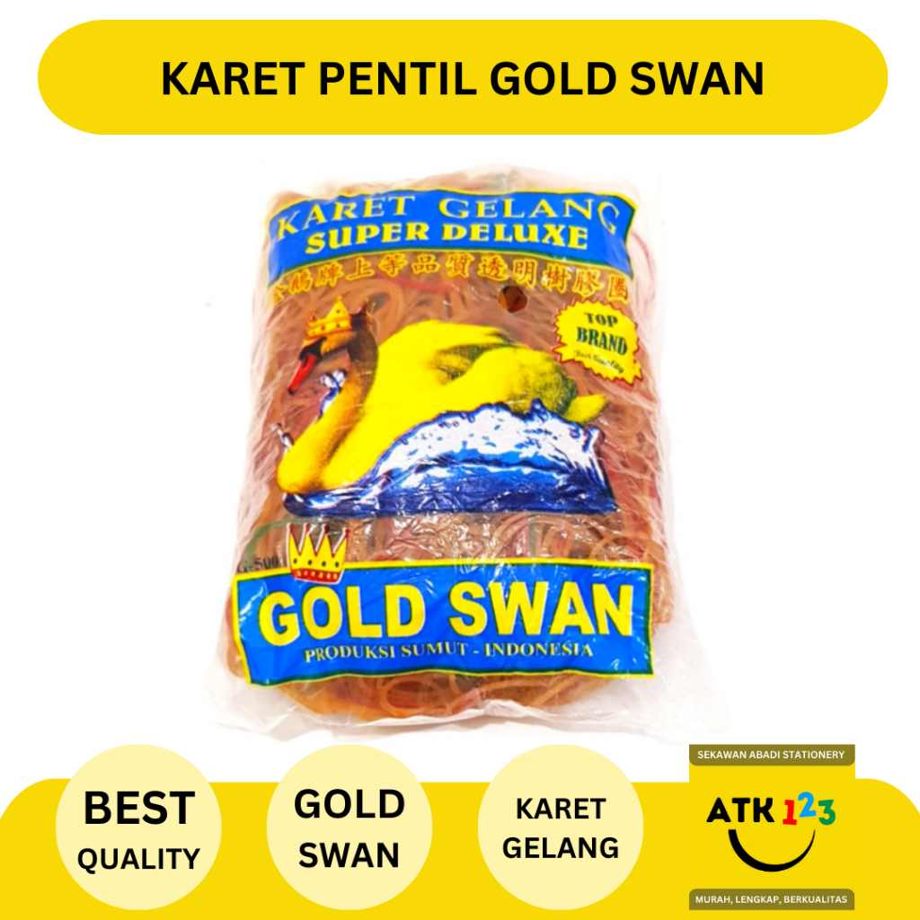 GOLD SWAN Karet Pentil / Karet Gelang Super Deluxe Gold Swan