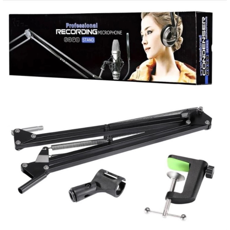 Mikrofon Stand mic Jepit Meja Stand Lipat Suspension Microphone