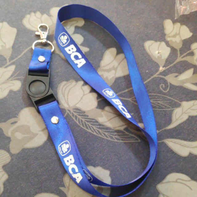 

Lanyard BANK BCA tali lanyard DISTRO gantungan kunci name tag id card kartu nama / tali lanyard gantungan best seller