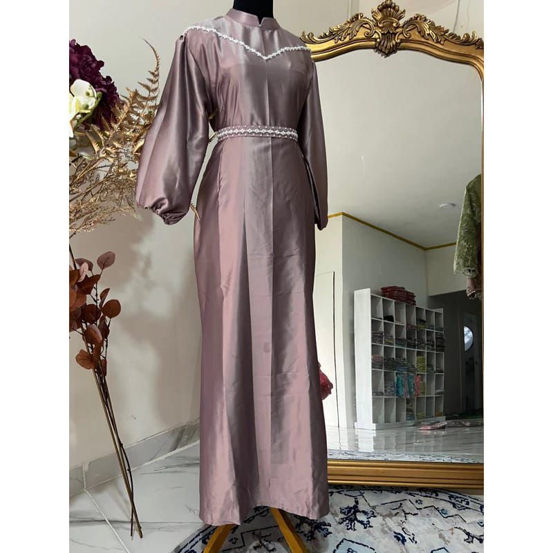 Termurah Dress Gamis Kondangan Satin Velvet Premium