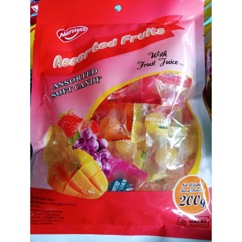 

EDISI IMLEK NARAYA PERMEN JELLY 200GRAM/ASSORTED SOFT CANDY/CEMILAN PERMEN JELLY