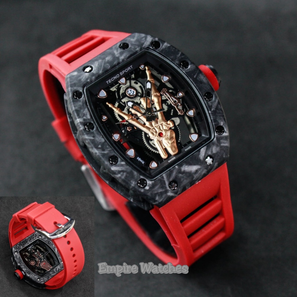 Jam Tangan Cowok Tecno RM 66 Pria Cowok Sport Analog Strap Rubber