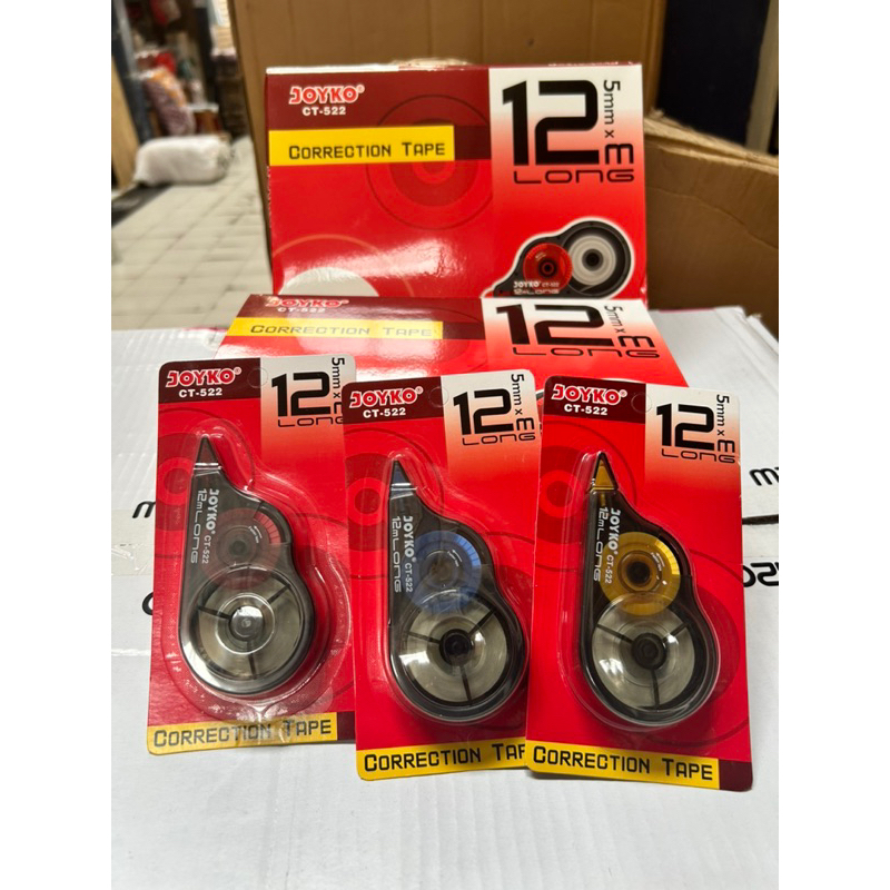 

JOYKO CORRECTION TAPE 12M CT522 TIPEX KERTAS JOYKO TIPX TIP X CT-522 1 BOX [12PCS]
