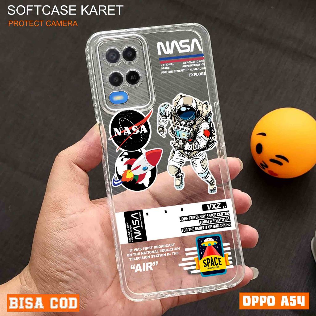 FS Clear Case Oppo A54 4G Terbaru Case Motif Gambar NSA Keren lucu Casing Oppo Pelindung kamera Peli