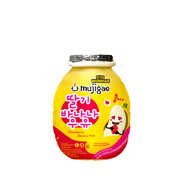 

susu pisang strawberry mujigae 250ml - banana milk mujigae strawberry - susu pisang korea