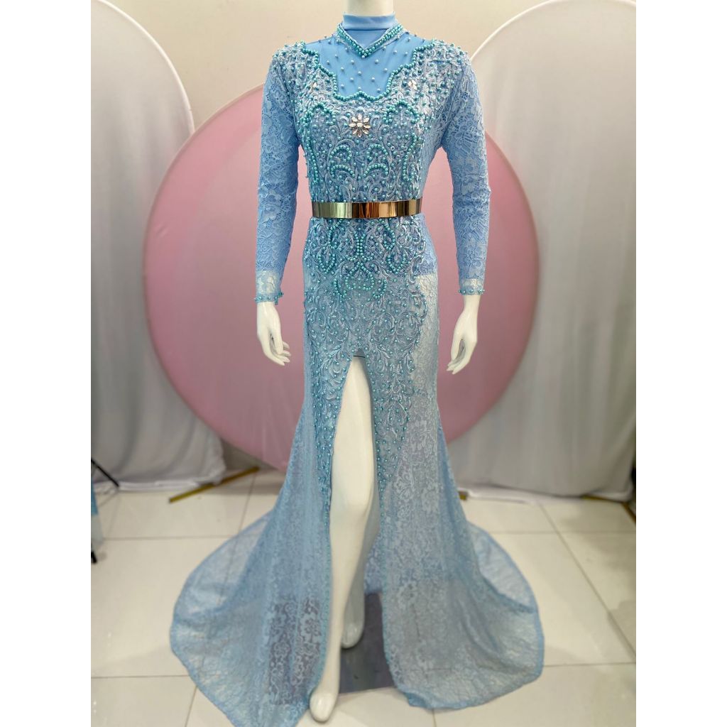 [ Preloved ] Gaun Resepsi Payet Sesuai Gambar