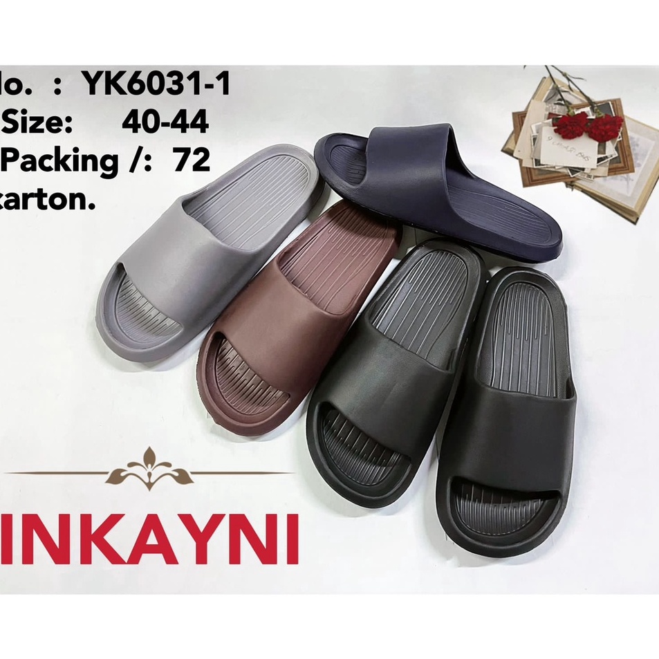 Dijual Murah YK6311 Sandal Selop Karet Pria  Sandal Slide Karet Cowok Merek Inkayni Ukuran 444
