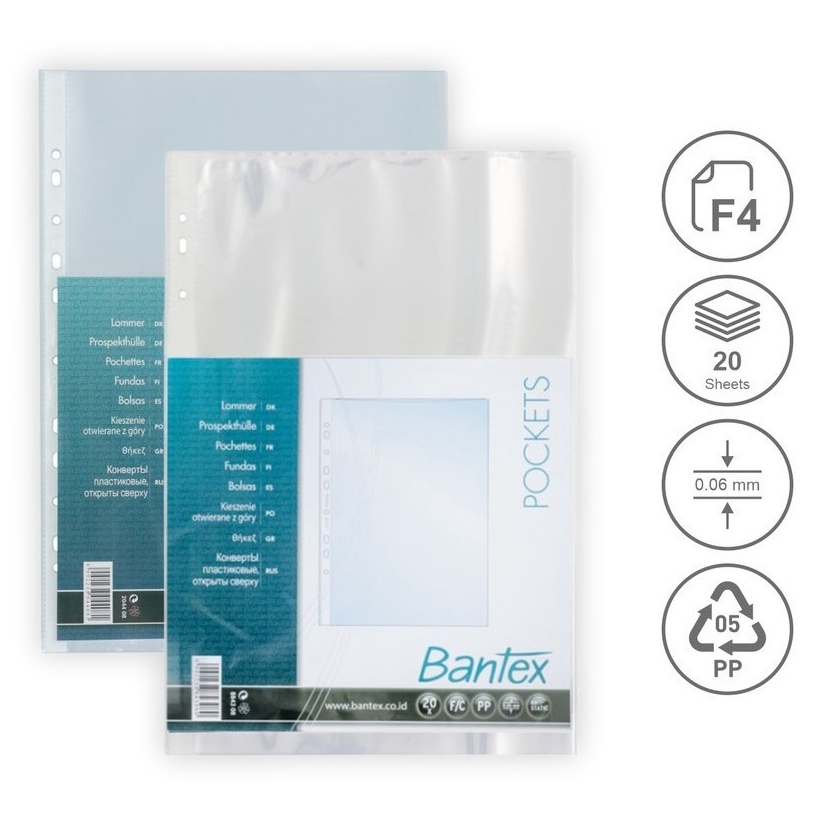 

Langsung Beliii PP Pocket Sheet Protector F4 Folio Bantex isi 2 41