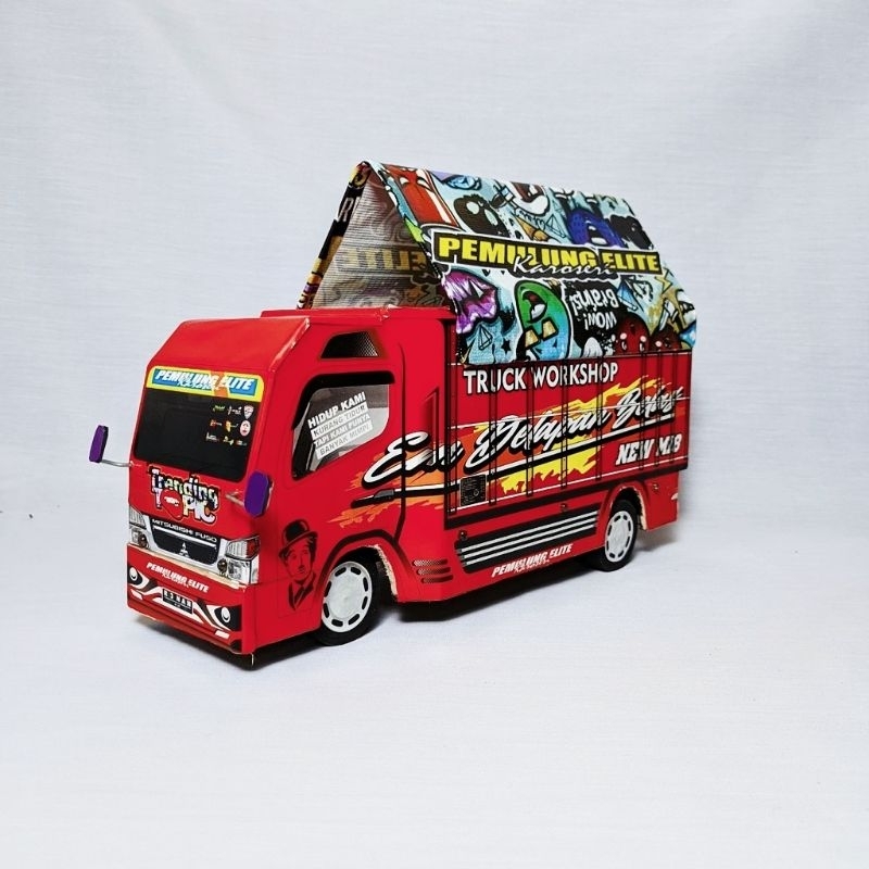 MINIATUR TRUK OLENG MURAH MINIATUR TRUK OLENG FULL LAMPU TERPAL