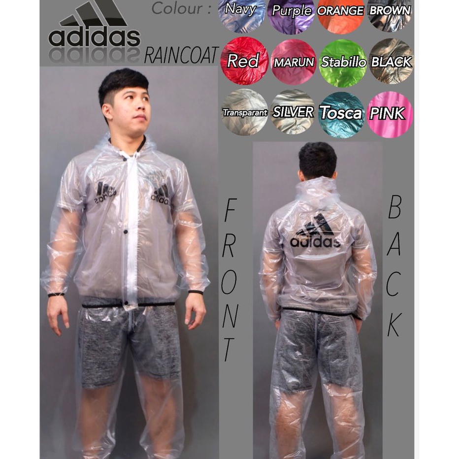 Terlaris Best Seller  Jas Hujan Adidas Transparan  Raincoat Adidas JAS HUJAN RAINCOAT JAS HUJAN SERB
