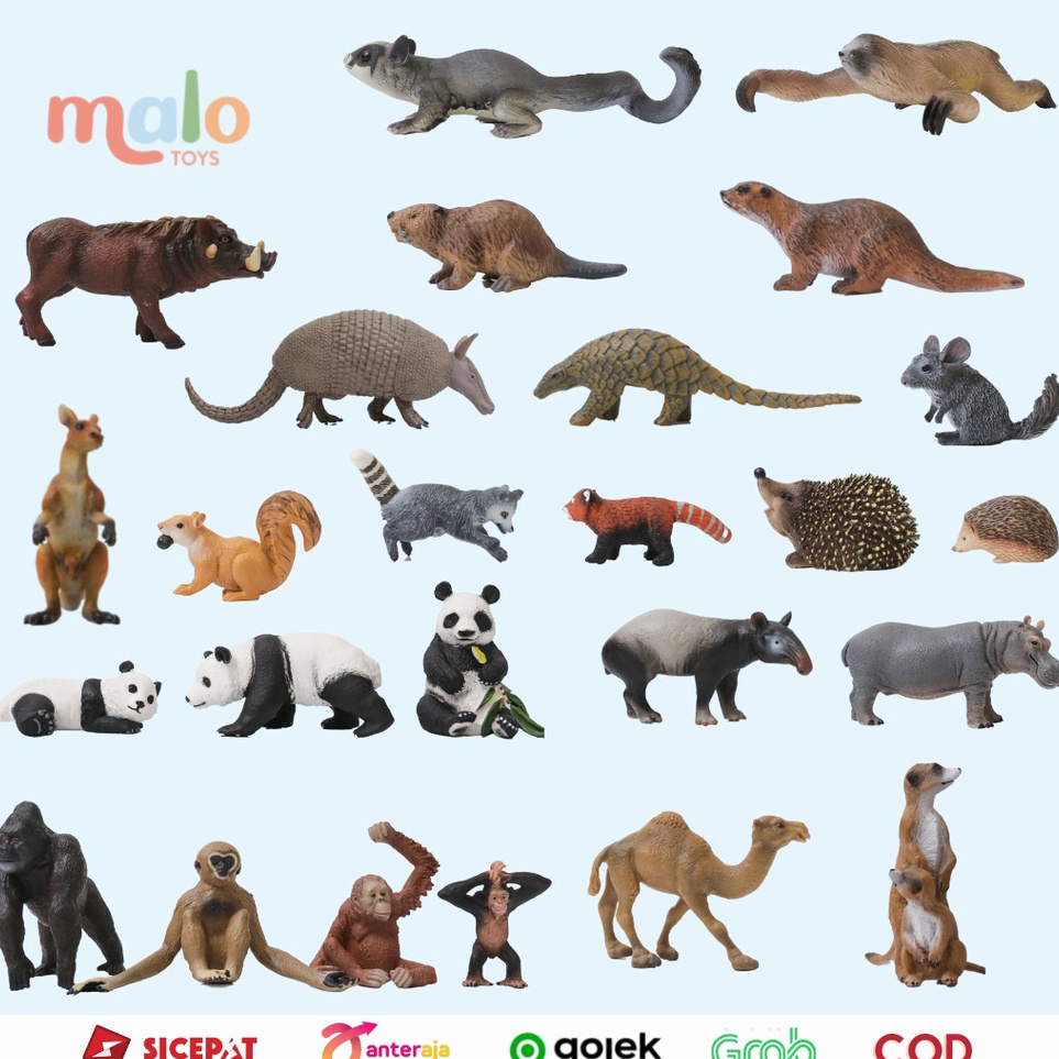 Ready Stock MALOTOYS  Wild Figurine Wild Animal Figure Mainan Model Toys Figur Binatang Animal Monte
