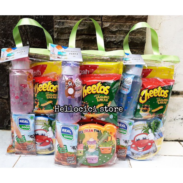 modelTipe BTF812 Parcel bingkisan snack lunch box  botol minum kemasan cantik ulang tahun