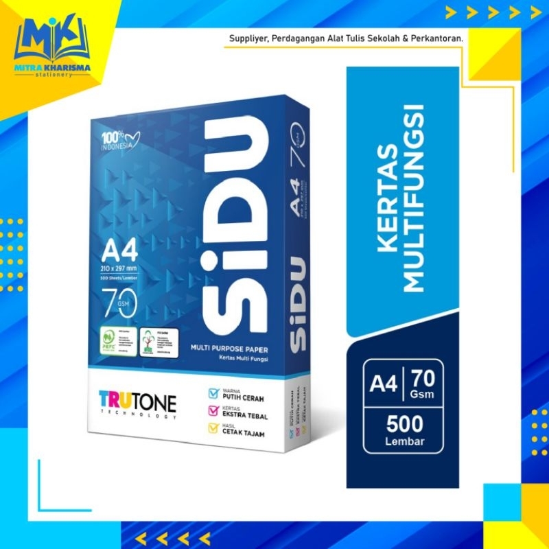 

Kertas HVS A4 Kwarto 70 Gsm SIDU