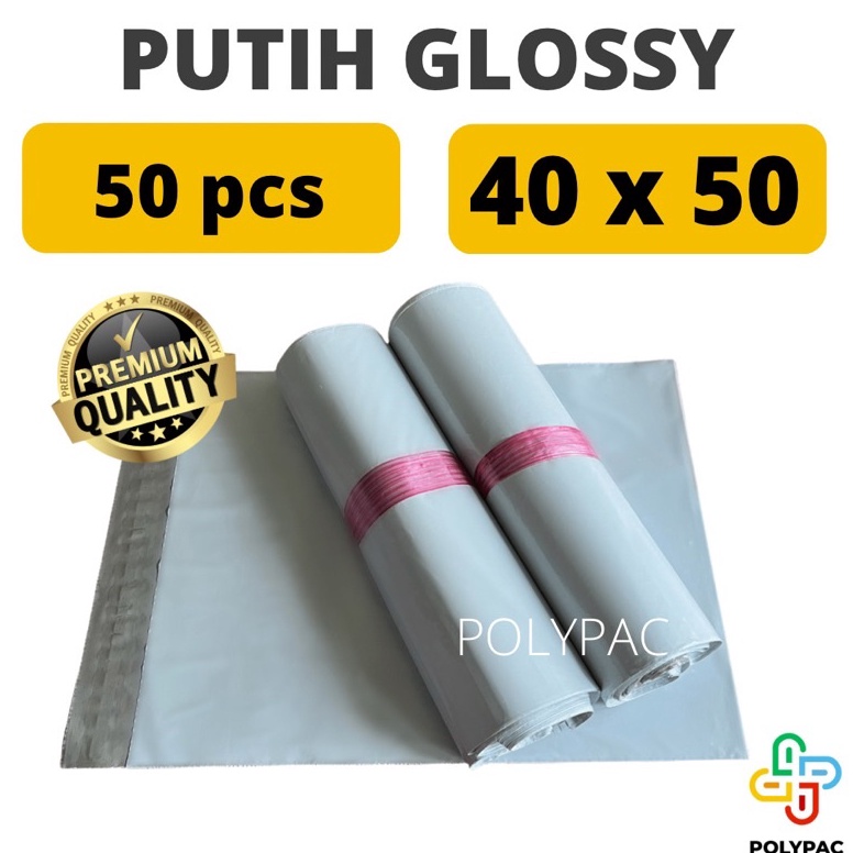 

Terbaru Polymailer PUTIH GLOSSY 4x5 isi 5 pc Polymailer Putih Premium TRB