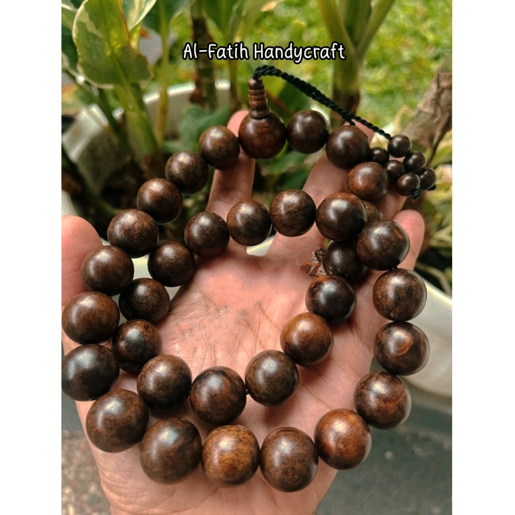 Tasbih gaharu grade A 33 butir jumbo 12mm 14mm  tasbih kayu gaharu