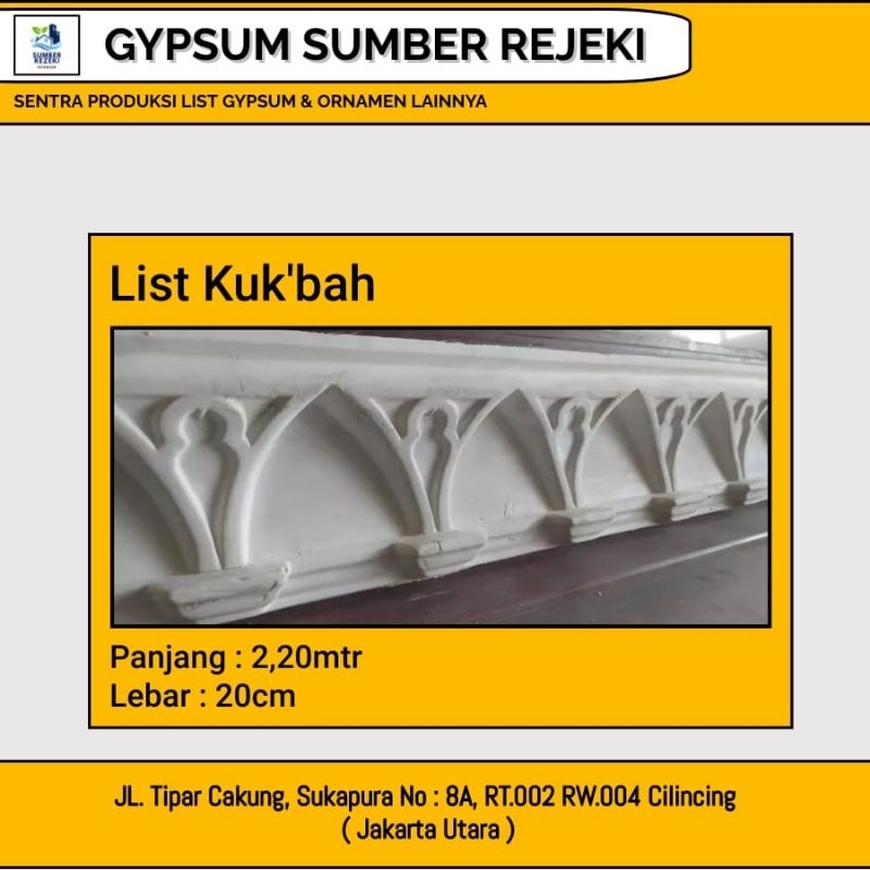 Lis/List Profil Gypsum Plafon, Motif Kuk'bah