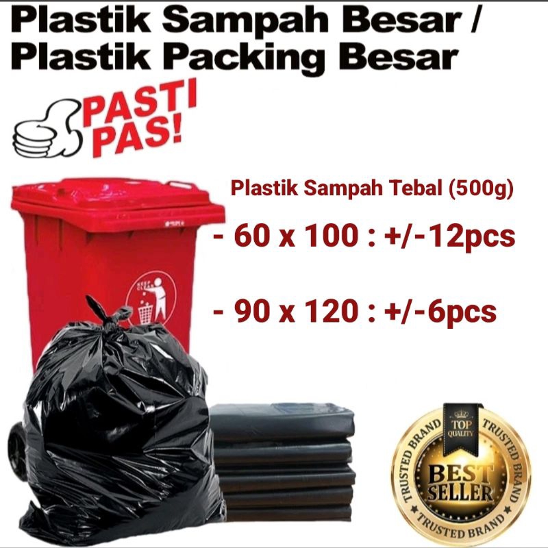 Plastik Sampah Kantong Plastik Sampah Plastik Hitam Plastik Packing Hitam Besar | 60x100 90x120