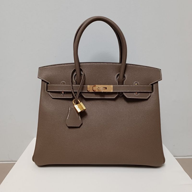 Tas HB 30 cm Etoupe Epsom Half Handmade