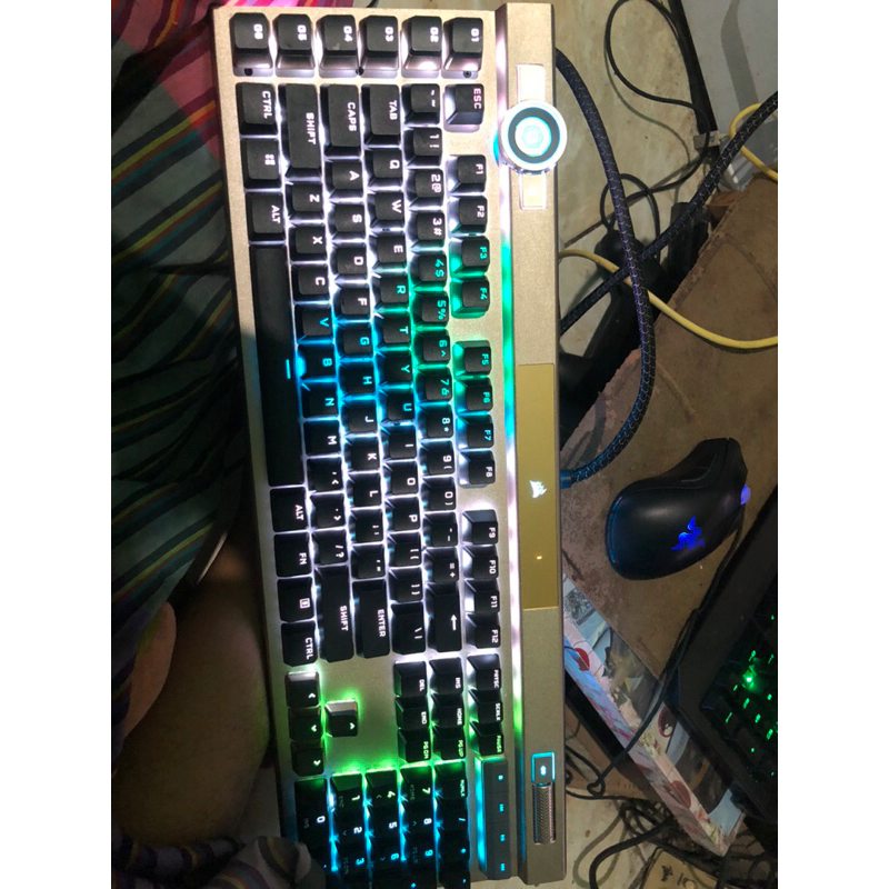 Keyboard Gaming CORSAIR K100 RGB Optical Mechanical Midnight Gold