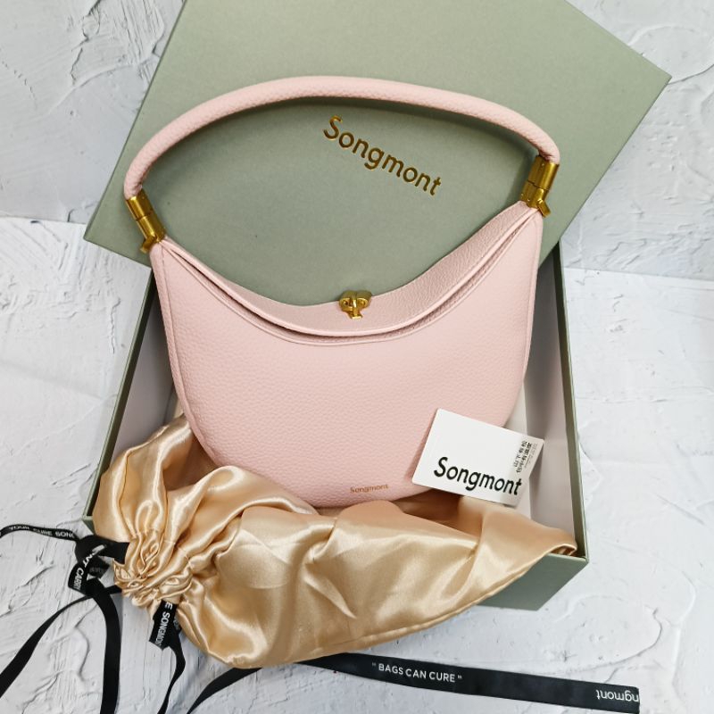 SONGMONT Luna Bag / Jade Cowhide Curved Shoulder Bag / Songmont Luna Shoulder Bag Halfmoon Crescent 