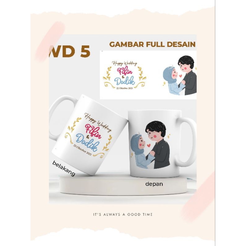Mug Gelas WEDDING | Mug Gelas Custom Couple | Mug Gelas Custom Foto Spesial