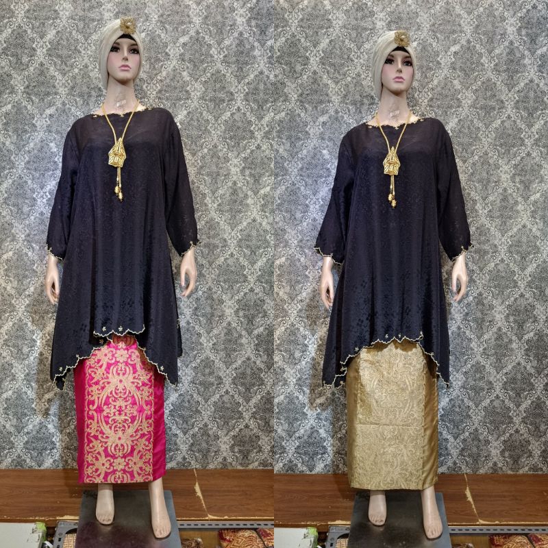 Tunik Batik Viscose Sutra & Rok Lilit Cumi | Setelan Kaftan Tunik Rok Cumi Lilit | Setelan Terbaru  