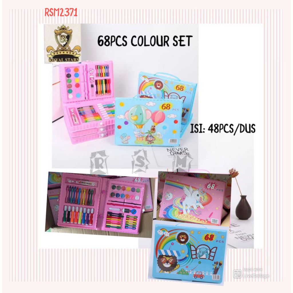 

art set pensil warna spidol crayon set isi 68 pcs pensil set indihe gift set