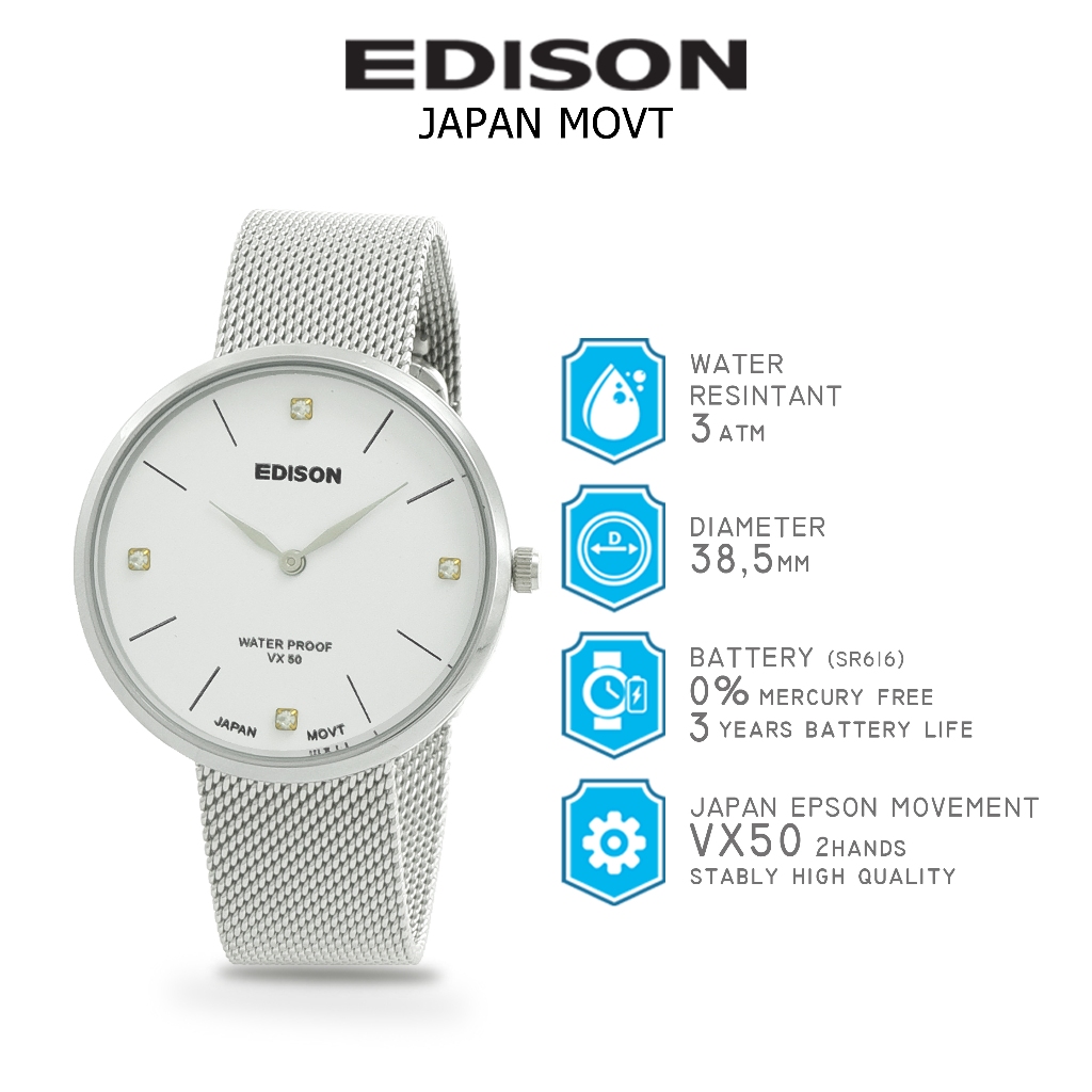 Jam Tangan Edison AR 272.17 VX50 Waterproof Japan Movement
