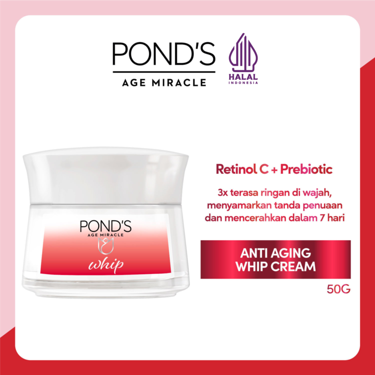 Ponds Age Miracle Anti Aging+Glowing Whip Day Cream 50g with Retinol, Niacinamide,Collagen