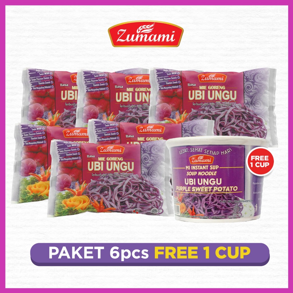 

PAKET MIE GORENG SAYUR ZUMAMI UBI UNGU BELI 6 PCS FREE MIE CUP