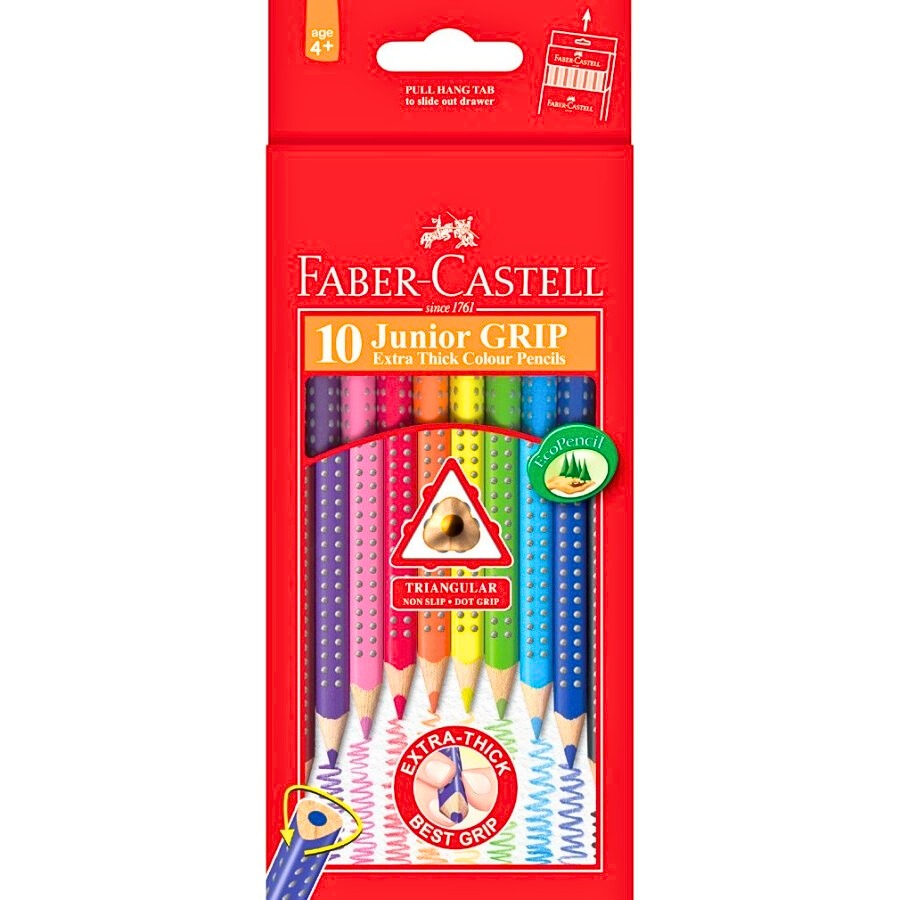 

Pensil Warna FABER CASTELL 10 Junior Grip Extra Thick Colour Pencils (026024)