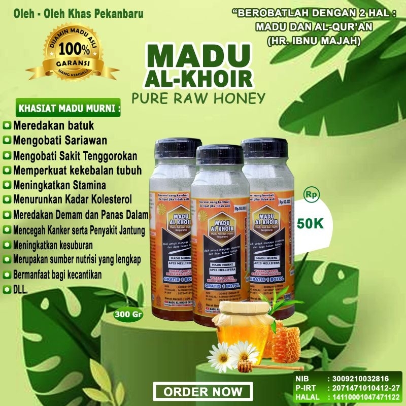 

MADU ALKHOIR 300 gr ASLI MURNI BERGARANSI UANG KEMBALI