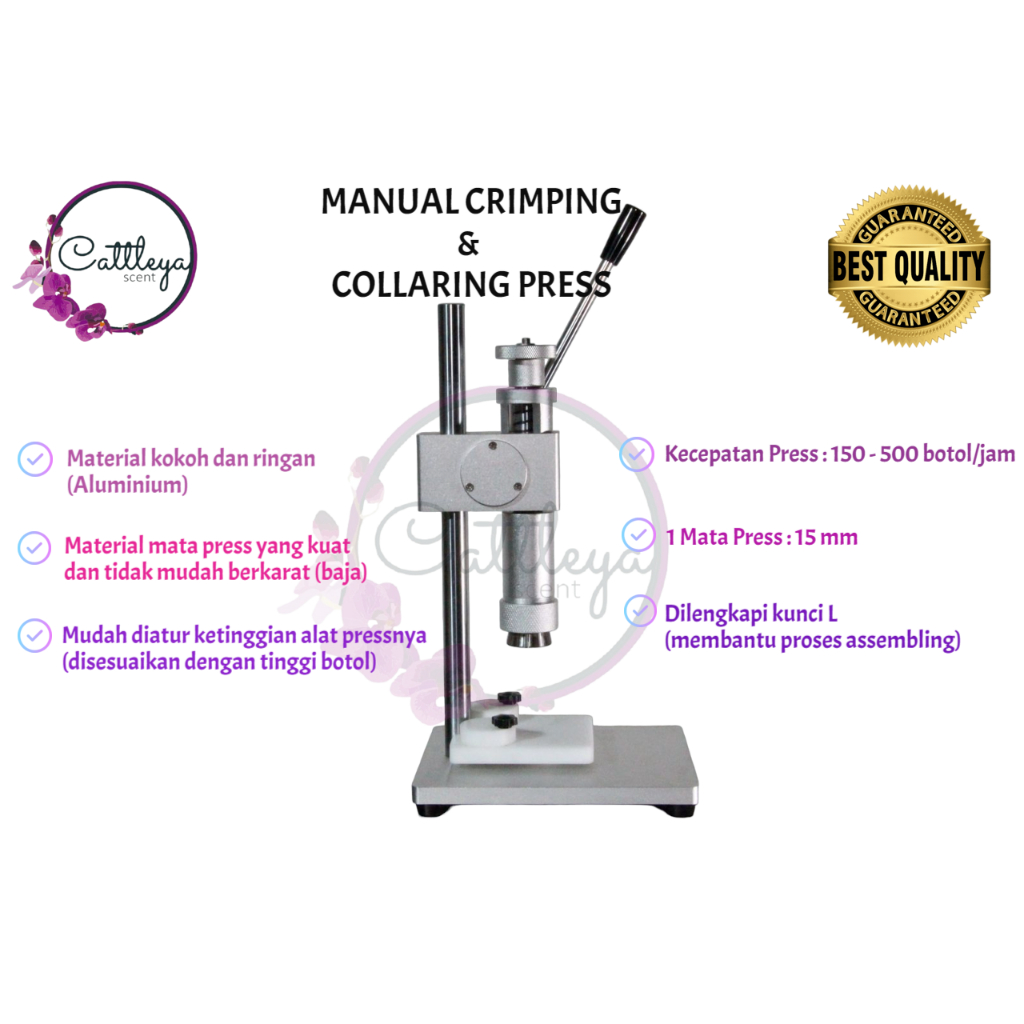 ALAT PRESS MANUAL CRIMPING BOTOL PARFUM | MATA PRESS 15mm (Easy & Semi Press)