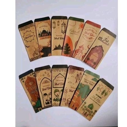 

Amplop Lebaran Kraft Aesthetic Panjang Bahan Tebal - isi 10