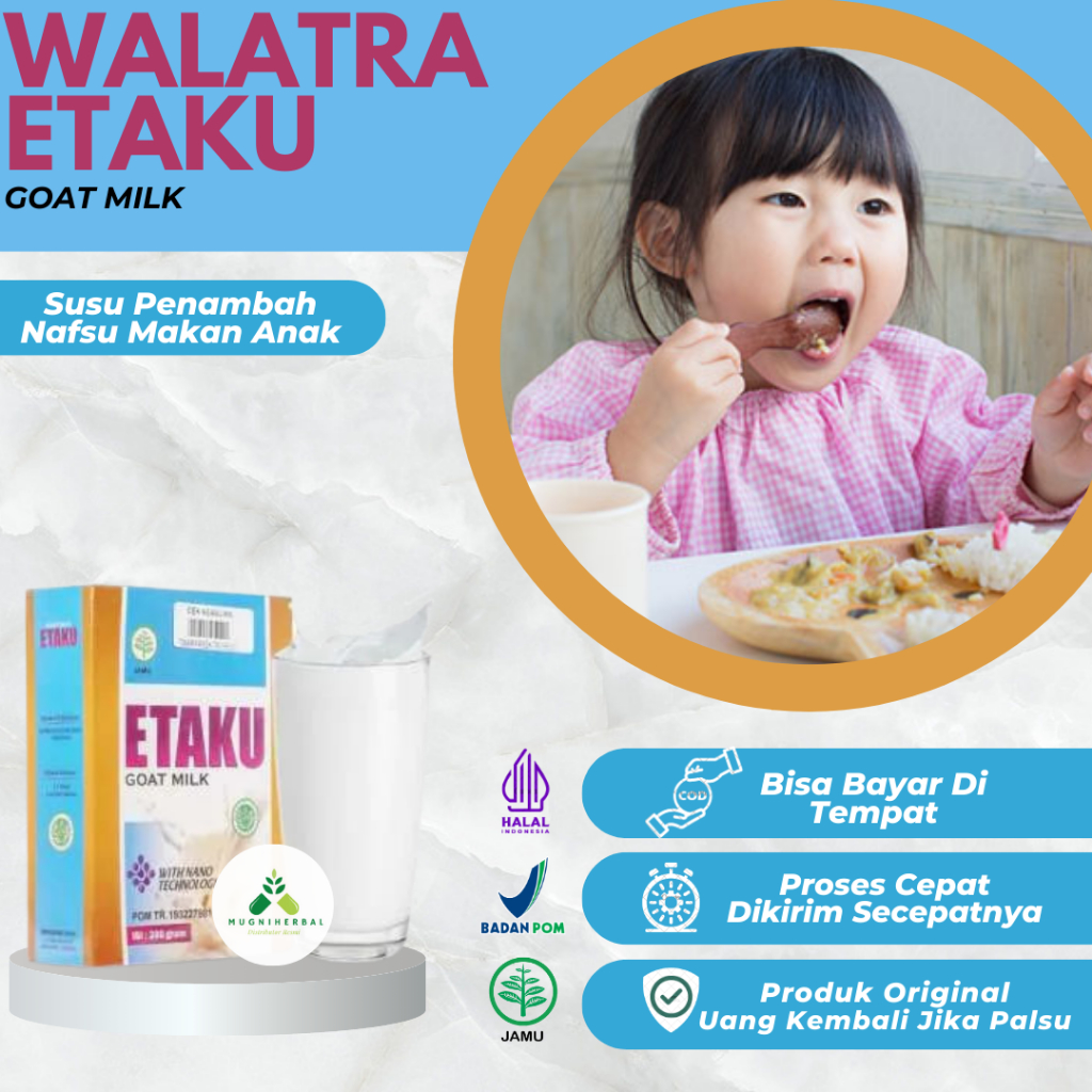 

Etaku - Susu Penambah Nafsu Makan Anak, Anak Lahap Makan, Nafsu Makan Meningkat, Mengatasi Anak Susah Makan, Susu Penambah Berat Badan Anak