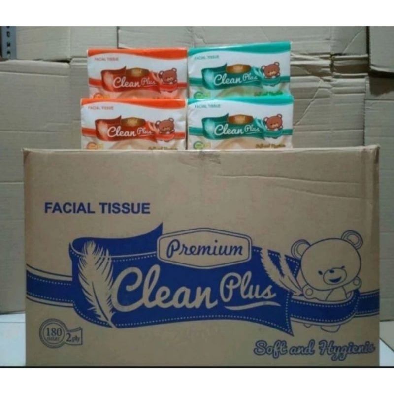 Tisu clean plus 180sheet isi 1 dus 60pcs