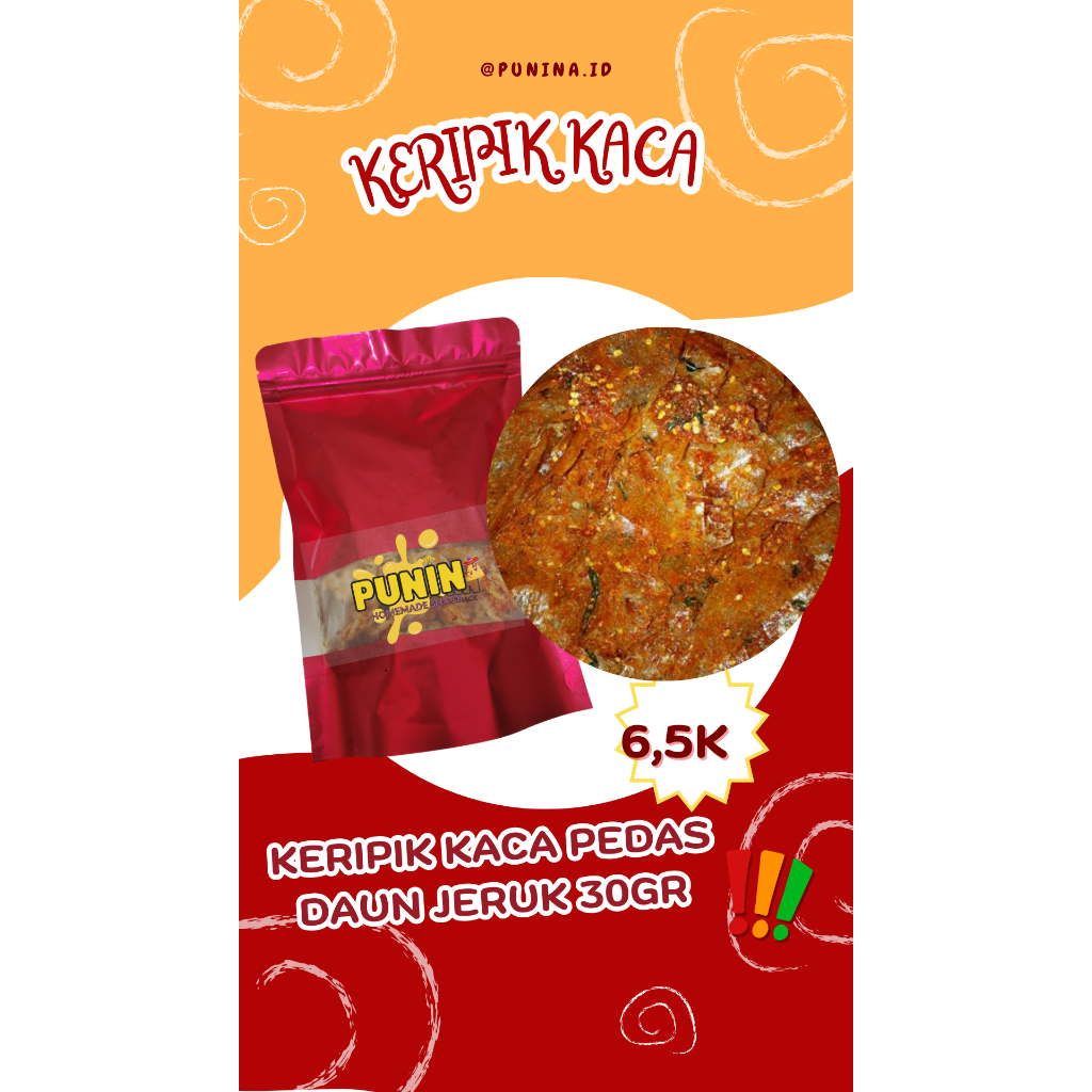 

KERIPIK KACA PEDAS 30GR / KRIPCA KRIPIK KACA PUNINA