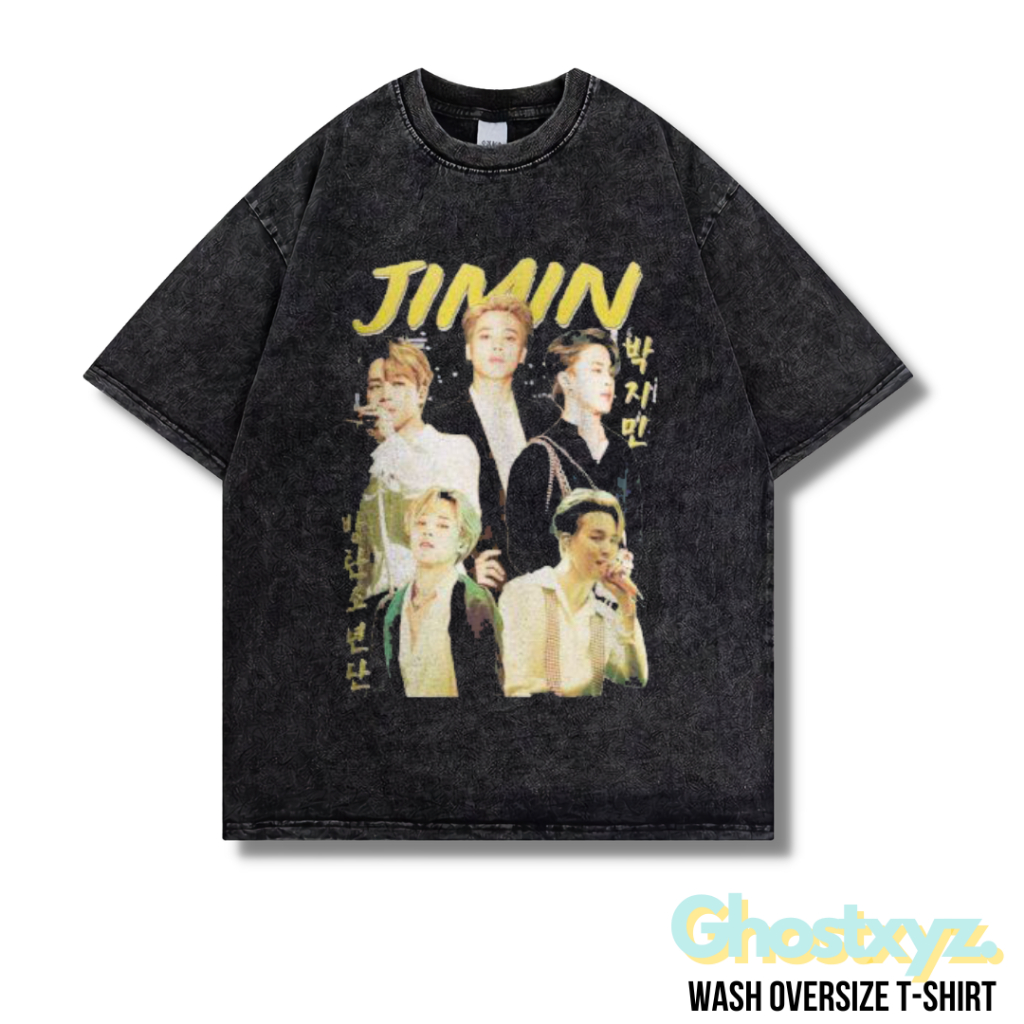 Ghostxyz T-Shirt "Jimin" Wash Oversize Vintage Tee Baju Kaos