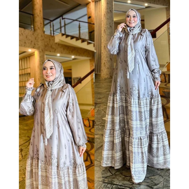 gamis set hijab segi empat "Naura Set"